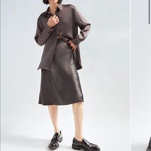 Babaton slip skirt in brown